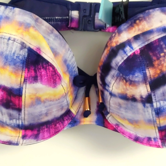 Panache Elle Non-Moulded Bra Size Bikini Top. Tie Dye Print. Multiple Sizes. - Picture 2 of 6